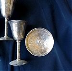  Silver plated goblets
