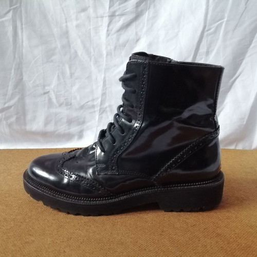 Live+ech black leather women's brogue boots size 37