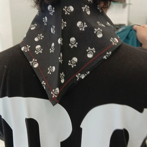 Bandana handmade by Alexandros Traikos, new, black and white
