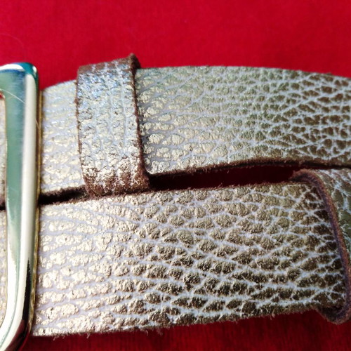Double Gold Matte Leather Belt like new