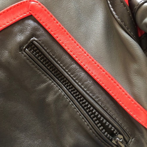 Raberg leather motorcycle jacket used, women's, tricolor, size 40/S