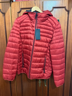 Celio Lightweight Hooded Puffer Jacket Red Size L New With Tags