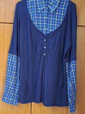 Mat Fashion shirt-blouse used, size XL, blue shades