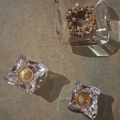 Crystal decorative set of 3 pieces like new