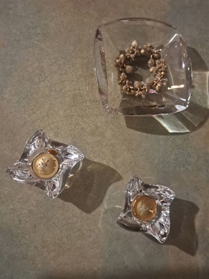 Crystal decorative set of 3 pieces like new