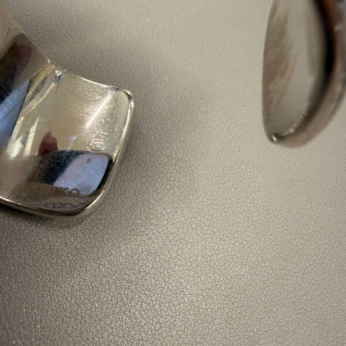 Montblanc Silver 925 Cuff Bracelet with Saffiano Leather like new