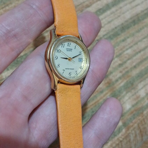 Citizen Quartz watch used, vintage gold tone, women's