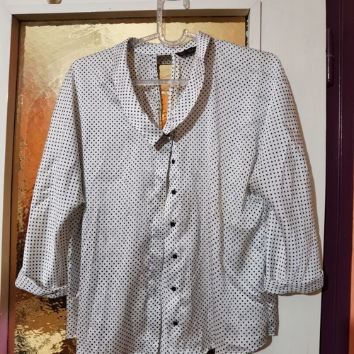White shirt with black dots Zara used, size M