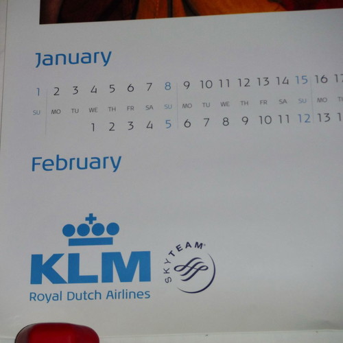 KLM Collectible Wall Calendar 2012 New, Large 1m x 70cm