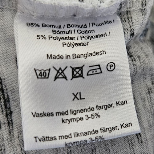 Dressmann Space Dye T-shirt XL/L, melange white/grey/black