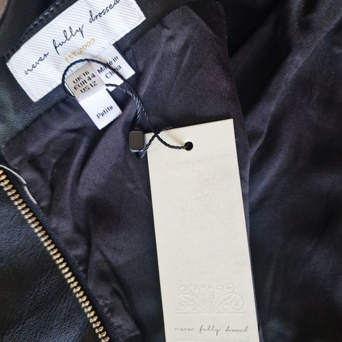 Never Fully Dressed Vegan Leather Petite Dress XXL new, black