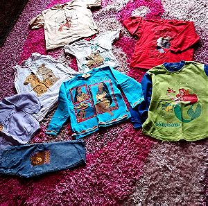 Οκτώ vintage γνήσιες μπλουζες κ τζιν της Disney-Lion king-Pocahontas-Little Mermaid- Esmeralda