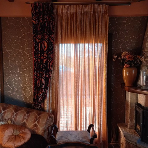 Curtain set used velvet and taffeta with curtain rod