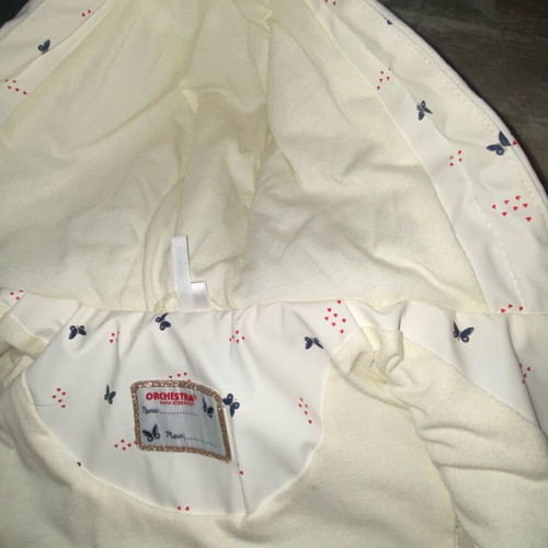 Gomme parka with butterfly pattern, waterproof jacket for toddler girl