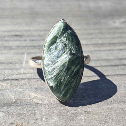 Silver ring with Seraphinite, new, size 6.5