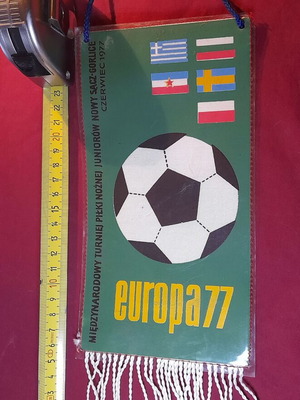 Винтидж футболен флаг Europa 77, международен турнир за юноши