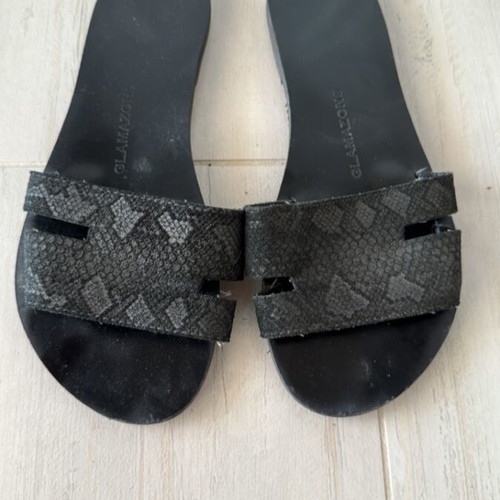 Glamazons leather sandals used, size 39, black