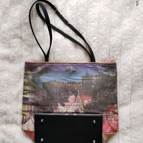 Vintage shoulder bag used, multicolored, eco-friendly