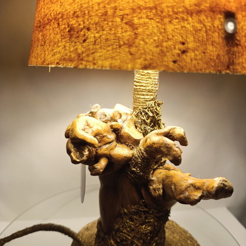 Luxury Tree Root Table Lamp brand new, textile shade
