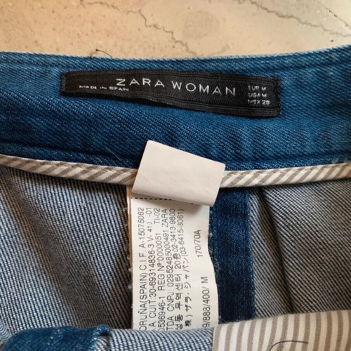 Zara denim skirt used, blue, size M, cotton
