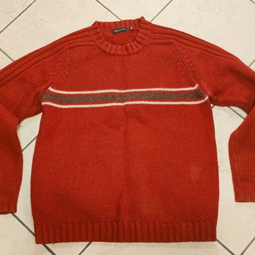 Springfield sweater, brown and red, size M