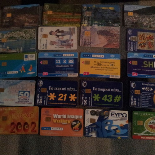 Phone cards used, pack of 20 pieces