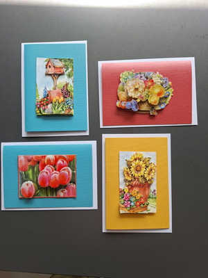 Handmade 3D flower cards with envelopes