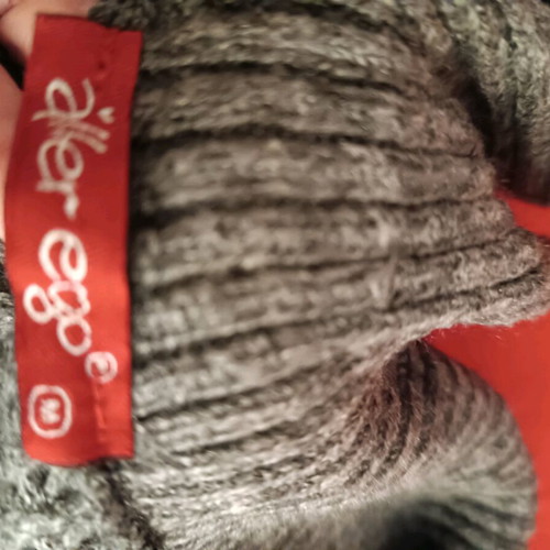 Knitted grey vest like new with short-sleeve sweater and decorative buttons