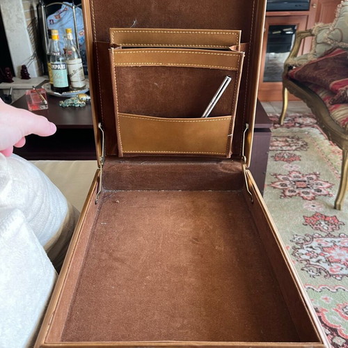 Vintage Yves Saint Laurent briefcase like new, canvas and leather