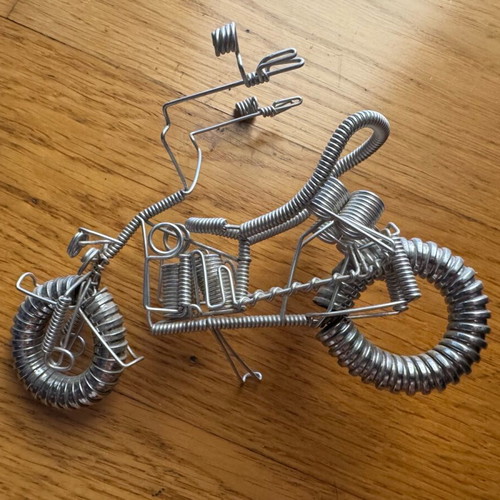 Decorative wire chopper motorcycle like new, handmade