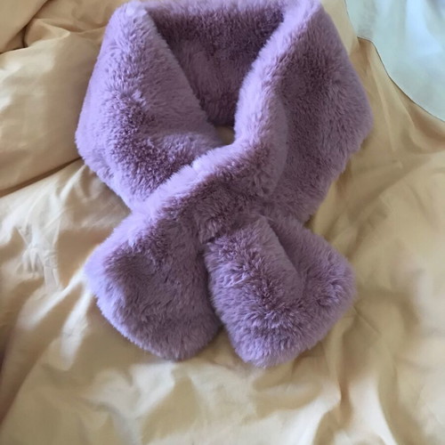 Synthetic pink fur neck scarf new