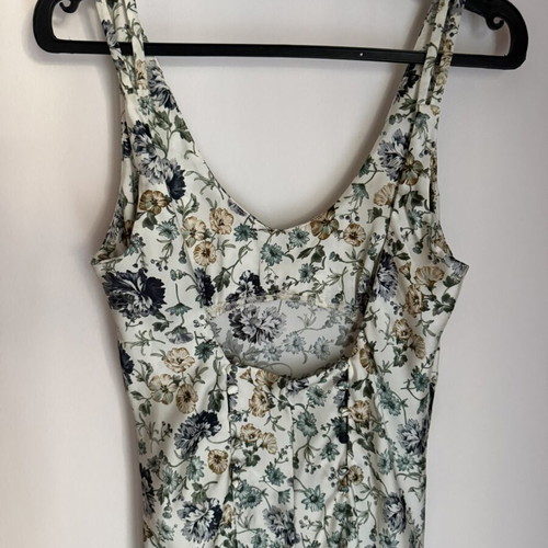 Zara ultimate slip dress, satin, multicolor floral