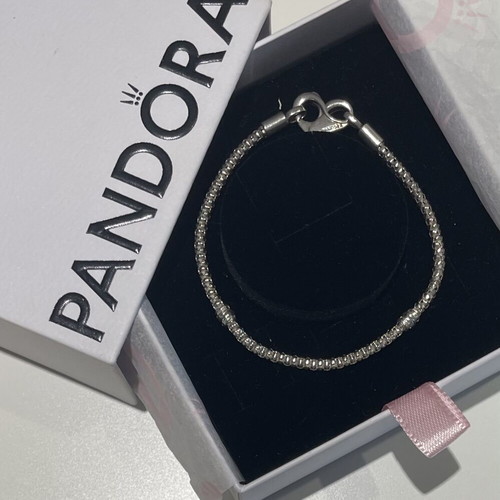 Pandora bracelet with chain and studs, silver