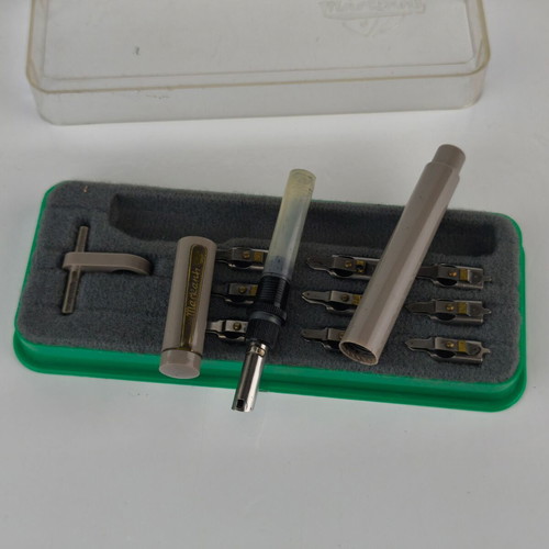 Markant Vintage Technical Drawing Pen Set used with 9 Nibs and Plastic Case