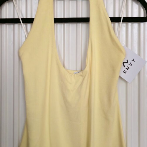 Envy Fashion Halterneck Backless Top new, size S, yellow