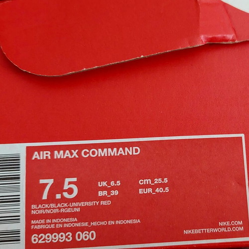 Nike Air Max Command new, black and white, size 40.5