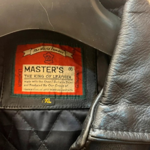 Master's men's leather jacket, size XL, brown