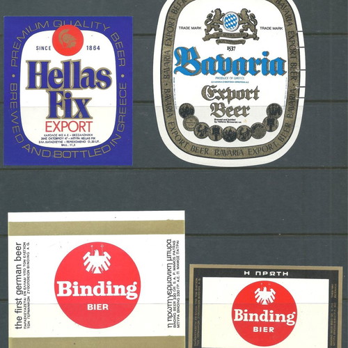 Karolos Fix bottle labels used, vintage, pack of 22 authentic