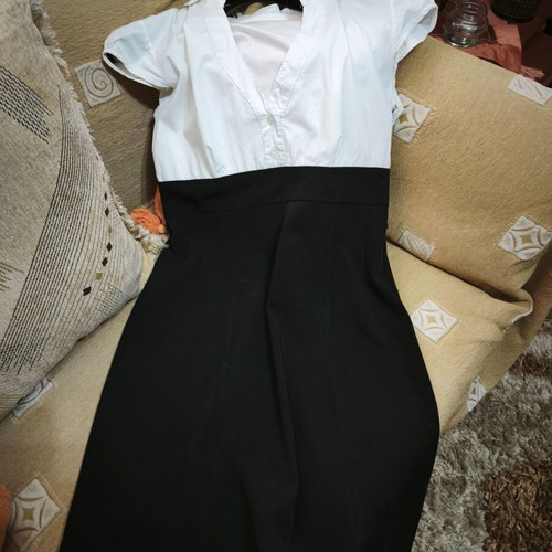 Black and white short dress like new, size M