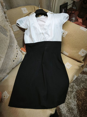Black and white short dress like new, size M