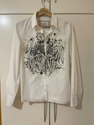 Πουκάμισο Betty Barclay λευκό με ασπρόμαυρο σχέδιο σαν καινούργιο, μέγεθος M