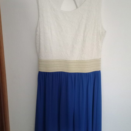 Dress like new, comfortable, white and blue