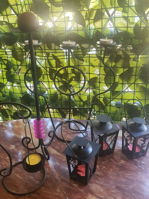Metal candle holders collection of 6