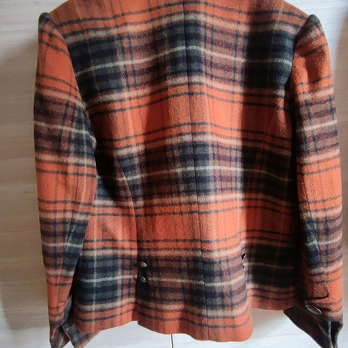 Forel checked jacket with integrated scarf like new, multicolor