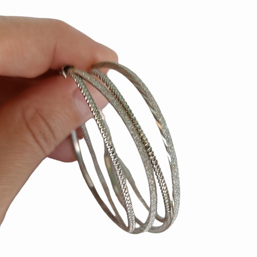 Double hoop earrings used, silver