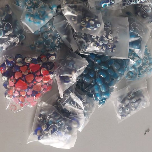 Evil eye beads like new, 580 g, blue and turquoise