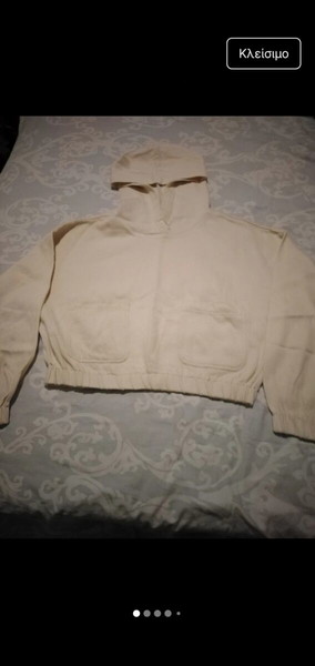 Βαμβακερό από σταθερό ύφασμα crop φούτερ Zara