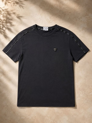 Emporio Armani EA7 T-shirt black, detailed shoulders