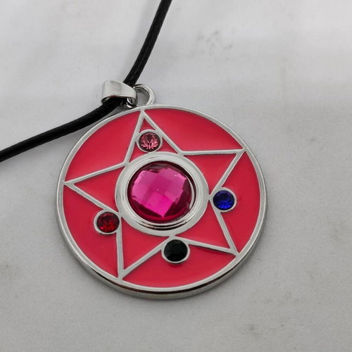 Sailor Moon Crystal Star Necklace like new, pink enamel pendant