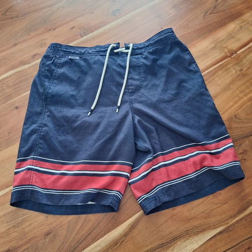 M&S Collection men's swim shorts used, navy red stripes, medium